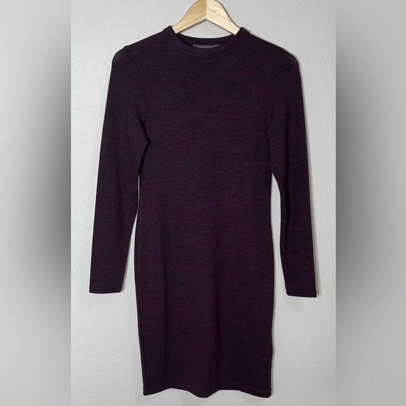 French Connection Sweeter Long Sleeve Mini Dress in Evening Wine Size Small - Picture 7 of 7